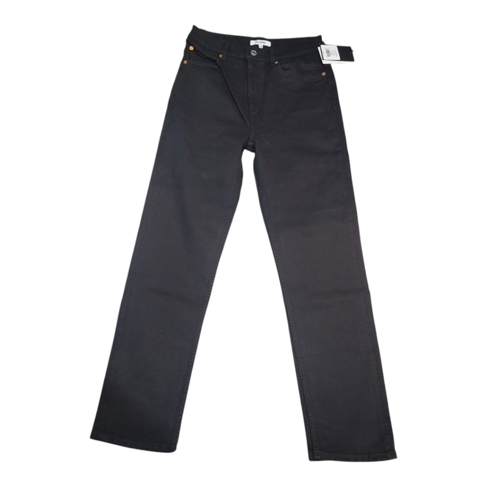 Re/Done Black High‎ Rise Ankle Denim Straight Leg Jeans Size 28